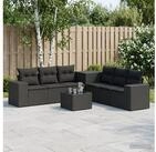 vidaXL Gartenlounge-Set vidaXL Sofa Set 8 stk. Schwarz Polyrattan und Stahl
