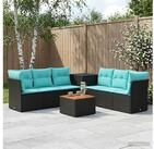 vidaXL Gartenlounge-Set vidaXL Sofa Set 8 stk. Schwarz und Blau Polyrattan und...