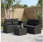 vidaXL Gartenlounge-Set vidaXL Sofa Set 6 stk. Schwarz Polyrattan und Stahl