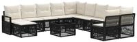vidaXL Gartenlounge-Set Gartensofa-set 12 stk. Schwarz Poly-Rattan, (12-tlg)