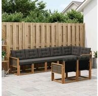 vidaXL Gartenlounge-Set vidaXL Outdoor-Sofagarnitur 8 stk. Nat&uuml;rlich und...