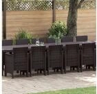 vidaXL Loungeset vidaXL Garten-Esszimmergarnitur mit Kissen 17 stk. Braun PP
