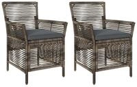 vidaXL Gartenstuhl Gartenstuhl 2 stk. Grau und Dunkelgrau Poly-Rattan (2 St)