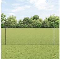 vidaXL Zaun vidaXL Geschwei&szlig;ter Drahtzaun mit Pfosten 10 x 1,5 m Verzinkter...