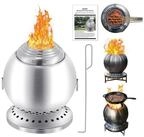 LuxusKollektion Tischfeuer Rauchfreie Feuerschale Kugelform 18x24cm Edelstahl...