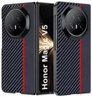 LuxusKollektion Handyh&uuml;lle Schutzh&uuml;lle Honor Magic V5 Rot/Schwarz Carbonfaser