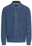 camel active Strickjacke aus Baumwollgemisch Langarm Stehkragen