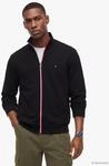 Kapuzensweatjacke TOMMY HILFIGER "RWB TIPPING TRACK", Herren, Gr. S, schwarz,