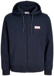 Kapuzensweatjacke "JJBUSTER SWEAT ZIP HOOD BTS PLS", Herren, Gr. 5XL, blau (navy