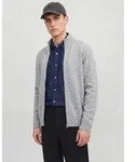 Jack & Jones Strickjacke JJSOHO OLLIE KNIT HIGH NECK ZIP CAR SN Materialmix,...