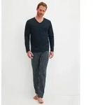 CALIDA Schlafanzug Cotton Special (2 tlg) Langarm, V-Ausschnitt, Comfort Fit,...