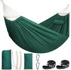 LuxusKollektion H&auml;ngematte H&auml;ngematte Baumwolle Camping Tragkraft300kg Dunkelgr&uuml;n