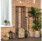 HOMCOM Kaminholzregal Brennholzregal Stapelhilfe Outdoor f&uuml;r Garten Terrasse...
