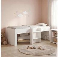 vidaXL Bettgestell vidaXL Hochbett f&uuml;r Kinder Wei&szlig; 98,5 x 200 cm Holzwerkstoff