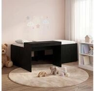 vidaXL Bettgestell vidaXL Hochbett mit Schreibtisch f&uuml;r Kinder Schwarz 80 x...