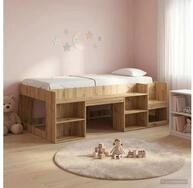 vidaXL Bettgestell vidaXL Kinderbettgestell mit Stauraum Artisan-Eiche 90 x 190...