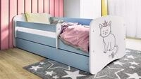WFL GROUP Kinderbett Kinderbett Emily Blau mit Schublade und Matratze, mit
