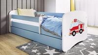 WFL GROUP Kinderbett Kinderbett Emily Blau mit Schublade und Matratze, mit