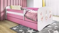 WFL GROUP Kinderbett Kinderbett Rosa mit Schublade und Matratze, mit...