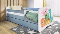 WFL GROUP Kinderbett Kinderbett Emily Blau mit Schublade und Matratze, mit