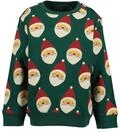Sweater BLUE SEVEN "Sweatshirt Christmas", Jungen, Gr. 98, gr&uuml;n (7440, tanne), 100%