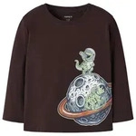 Name It Langarmshirt NMMVICTOR LS NREG TOP Baumwolle, regular fit braun 92 EU