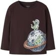 Langarmshirt NAME IT "NMMVICTOR LS NREG TOP", Jungen, Gr. 92, braun (chocolate plum