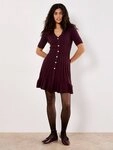 Apricot Strickkleid Minikleid in Rippstrick