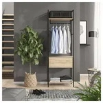 Vicco Kleiderschrank Enya, Holz/Schwarz, 60 x 180 cm mit Schublade (1-St)