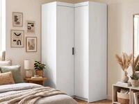 Beautysofa Eckkleiderschrank ELENA 2D mit Kleiderstange und Ablagen...