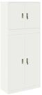 vidaXL Aktenschrank Aufbewahrungsschrank 2 stk. Wei&szlig; 90 x 40 x 210 cm Stahl...