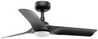 FARO Barcelona Deckenventilator DC Deckenventilator Hey Schwarz mit LED &