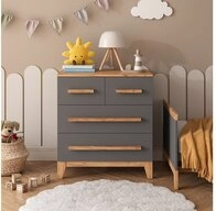 VitaliSpa&reg; Kommode Malia, Grau/Artisan/Artisan, 80 x 88 cm mit 4 Schubladen (1...
