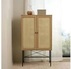 Selsey Highboard MOGEST, Highboard mit 2 T&uuml;ren, Technorattan-Geflecht, Beige