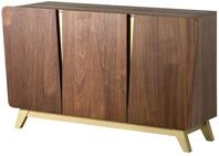 Massivmoebel24 Sideboard BUTTERFLY (Massivholz), Nussbaum-Echtholzfurnier...