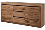 Massivmoebel24 Sideboard MONTREUX (Massivholz), Wildeiche / Zerreiche 185x43x80...