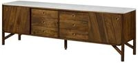 Massivmoebel24 Sideboard LOS ANGELES Mango Massivholz braun / wei&szlig; (Massivholz