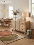 KADIMA DESIGN Kommode Design Sideboard 140x75x40 cm Mango Massivholz / Rattan,