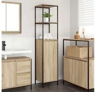 vidaXL Badezimmerspiegelschrank vidaXL Badschrank mit Regalen Sonoma-Eiche...
