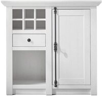 Lomadox Kommode WINGST-61, Pinie wei&szlig; Nb. mit Flaschenregal 105x100x45cm