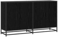 vidaXL Sideboard Sideboard Schwarz Eichen-Optik 134 x 35 x 76 cm Holzwerkstoff...