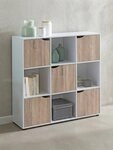 KADIMA DESIGN Kommode Sideboard MASSA 89 x 91 x 29 cm B&uuml;cherregal mit 9...