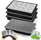 LuxusKollektion Eisw&uuml;rfelform Eisw&uuml;rfelform Silikon 15er 4er-Set mit Deckel,