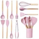 LuxusKollektion K&uuml;chenspachtel K&uuml;chenhelfer Set Silikon 12tlg Rosa