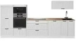 Vicco K&uuml;chenzeile Fame-Line, Wei&szlig; Landhaus/Wei&szlig;, 340 cm, AP Eiche wei&szlig;