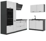Vicco Winkelk&uuml;che R-Line, Wei&szlig; Landhaus/Anthrazit, 230 x 120 cm Arbeitsplatte