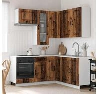 vidaXL H&auml;ngeschrank vidaXL K&uuml;cheneinheit KALMAR 8 stk. Altholz Holzwerkstoff