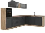 Vicco Winkelk&uuml;che R-Line, Anthrazit Landhaus/Goldkraft Eiche, 287 x cm...