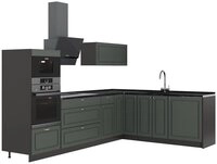 Vicco Winkelk&uuml;che Fame-Line, Gr&uuml;n-Gold Landhaus/Anthrazit, 287 x 51.6 cm ohne