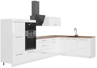 Vicco Winkelk&uuml;che Fame-Line, Wei&szlig; Hochglanz/Wei&szlig;, 347 x 207 cm, AP Eiche